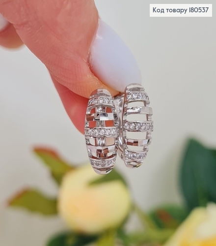Сережки родовані Овал,  англійська застібка 1,6*0,6см Xuping 180537 фото 3