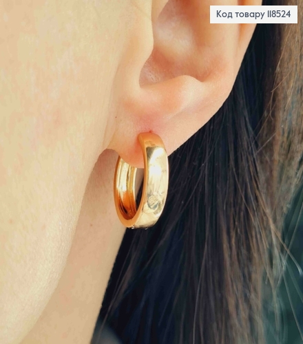 Серьги кольца Классические, ширина 0,5см, диаметр 1,8см, Xuping 18K 118524 фото 2