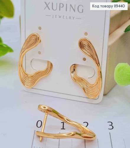 Сережки "Фігурні", 2,5см, англійська застібка, Xuping 18К 119440 фото 3