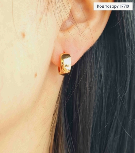 Серьги кольца Классические, ширина 0,6см, диаметр 1,2см, Xuping 18K 117718 фото 3