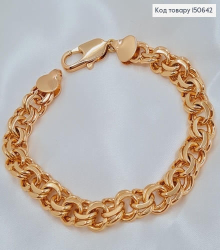 Браслет плетіння бісмарк 1см, довжина 25см, Xuping 18K 150642 фото 3