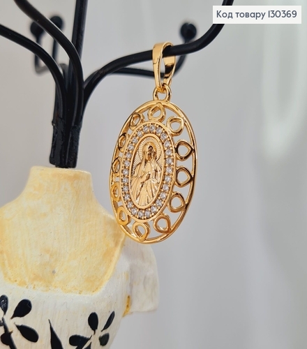 Иконка 2*1,5см Божа Матерь  с камушками  Xuping 18K 130369 фото 2