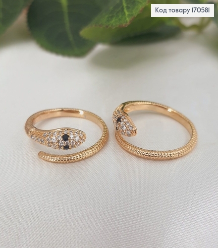 Кольцо Кобра с камнями, регуляция размера, Xuping 18K 170581 фото 2