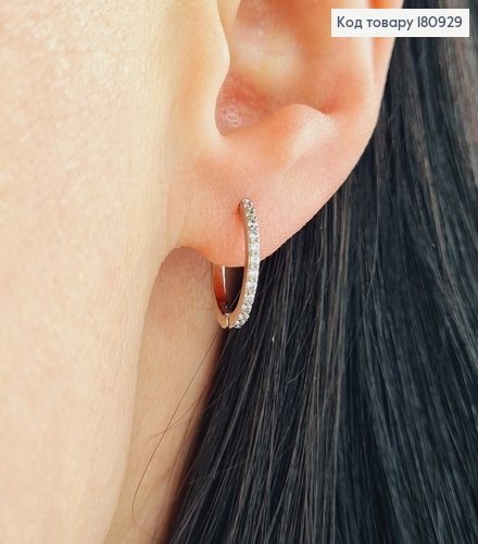 Серьги кольца в камнях диам. 1,3см Xuping 18K 180929 фото 2