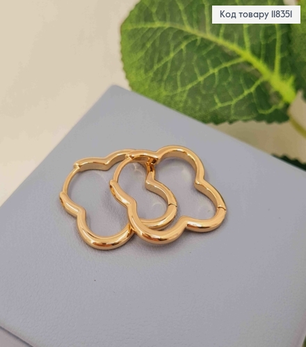 Серьги кольца "Фигурные" Van cleef, 2,2см, Xuping 18К 118351 фото 2