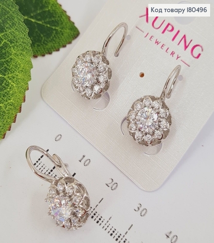 Сережки родовані 2,,5*1,4см Квіточка з камінцями   Xuping   180496 фото 3