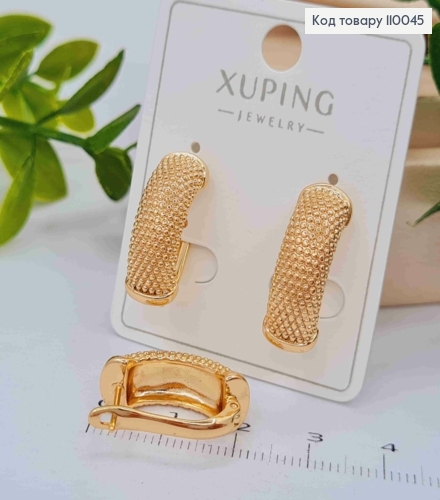 Сережки "Грейс", довжина 2,1см, англійська застібка, Xuping 18K 110045 фото 2