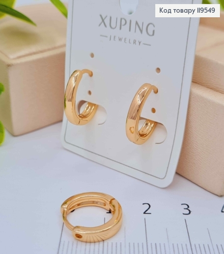 Серьги кольца Классические, ширина 3мм, диаметр 1,6см, Xuping 18K 119549 фото 2