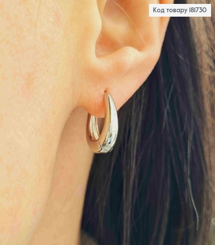Серьги кольца "Овальные", 1,5см, XUPING 181730 фото 2