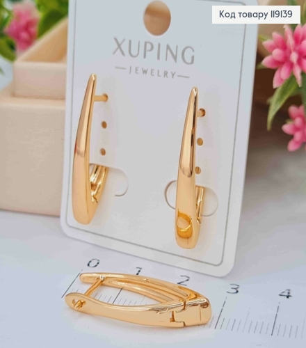Серьги Стрелы, длина 2,7см, английская застежка, XUPING 18K 119139 фото 2