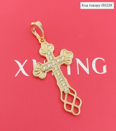 Крестик 1,7х3см и камнями  медзолото Xuping 18K 130229 фото 3
