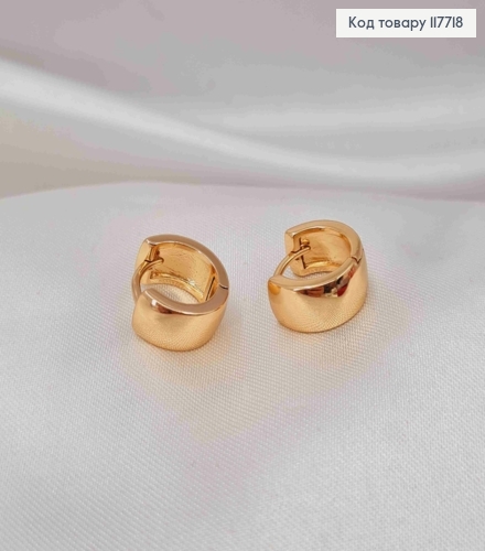 Серьги кольца Классические, ширина 0,6см, диаметр 1,2см, Xuping 18K 117718 фото 2