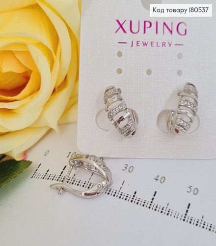 Сережки родовані Овал,  англійська застібка 1,6*0,6см Xuping 180537 фото 2