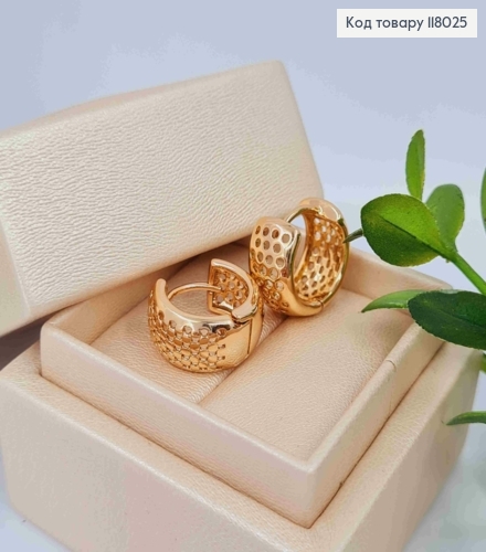 Серьги кольца "Ажурные", ширина 9мм, диаметр 1,7см, Xuping 18K 118025 фото 2