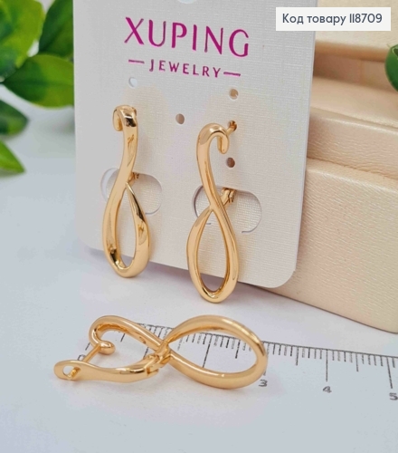 Серьги "Петелька", 3см, английская застежка, Xuping 18K 118709 фото 2
