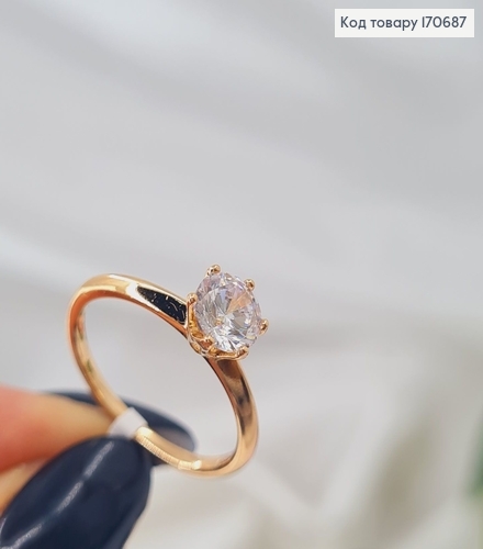 Кольцо с одним камнем, Xuping 18К 170687 фото 2