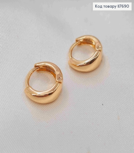 Серьги кольца с расширением вниз, диаметр 1,2см, XUPING 18K 117690 фото 2