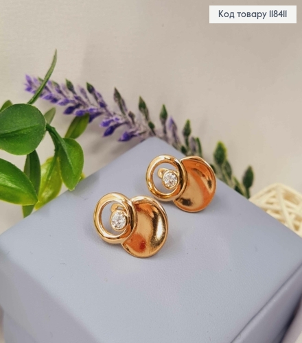 Серьги украшены Изысканным Блестящим камнем, 1,9 см, английская застежка, Xuping 18К 118411 фото 2