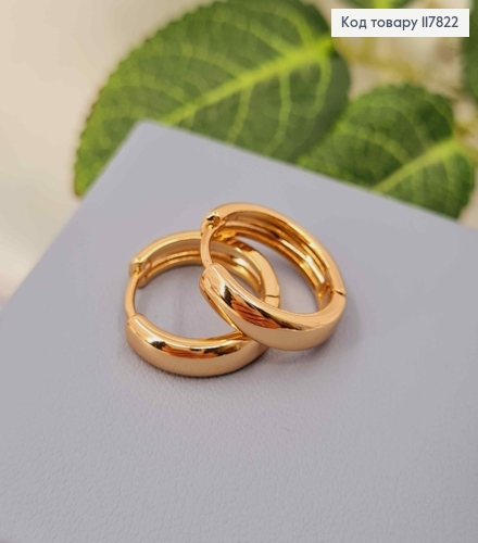 Серьги кольца, ширина 4мм, диаметр 1,7см, Xuping 18K 117822 фото 2