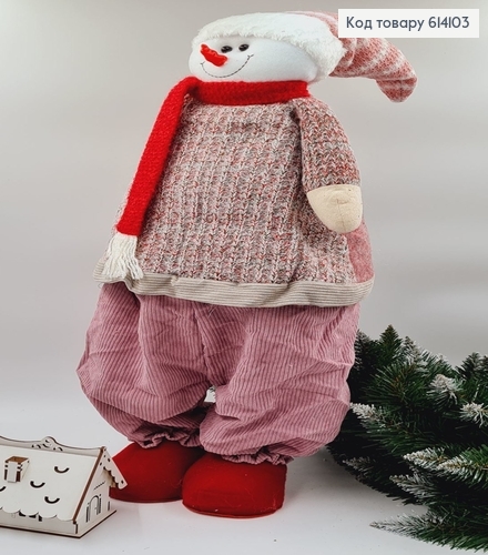 Сніговик тканиний м'який з розкладними ногоми від 37 до 80 см 614103 фото 2