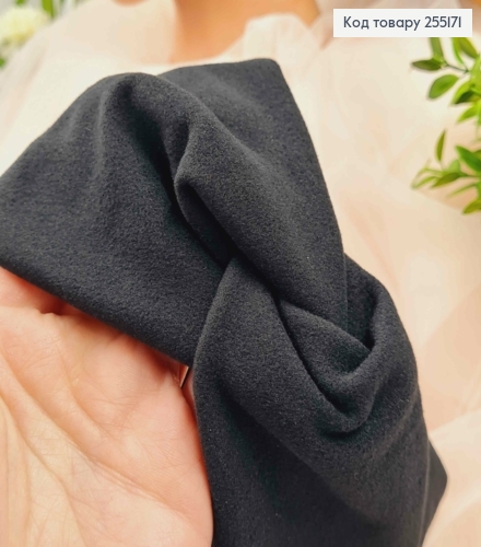 Пов'язка чалма трикотаж "Замш",ЧОРНА,  діаметр 50см, ширина 11см,  ручна робота, Україна 275048 фото 3