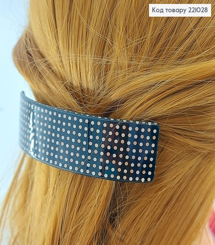 Заколка автомат пластик з горошком 10 см в асорт. 221028 фото 2