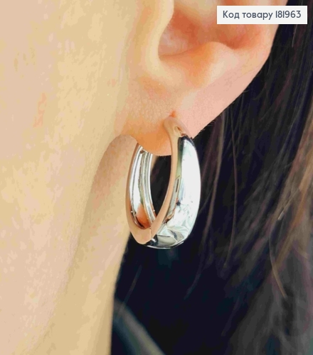 Серьги кольца расширенные донизу, диаметр 2см, Xuping 181963 фото 2