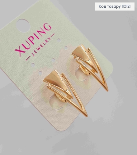 Серьги "Коготь Тигра", 2,4см, англ. застежка, XUPING 18К 110121 фото 2