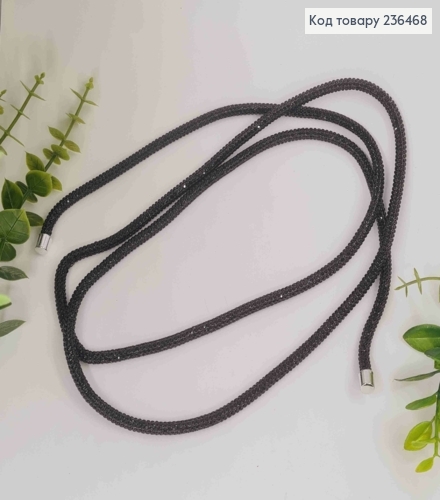 Бижутерия на шею Шнурок украшен Стразами, 119см, Черного цвета, Fashion Jewelry 236468 фото 3