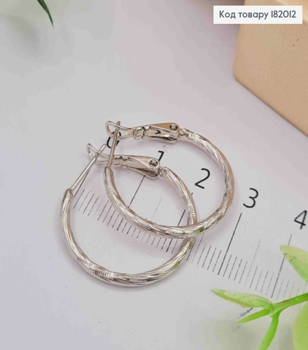 Серьги кольца граненые, диаметр 2,5см, Xuping 182012 фото 2