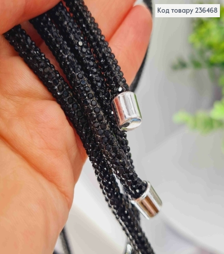 Бижутерия на шею Шнурок украшен Стразами, 119см, Черного цвета, Fashion Jewelry 236468 фото 2