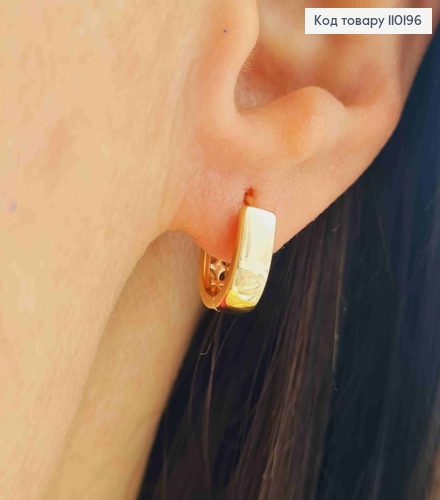 Сережки кільця "Овальні", ширина 4мм,  довжина 1,2см, Xuping 18К 110196 фото 2