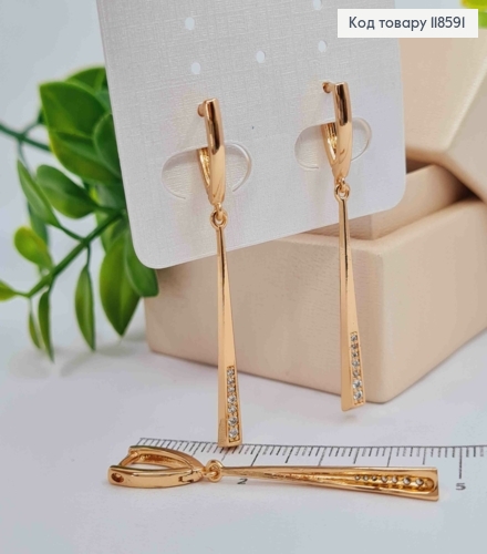 Серьги с подвижной подвеской в ярких камнях, 1,6+3,3см, Xuping 18К 118591 фото 3