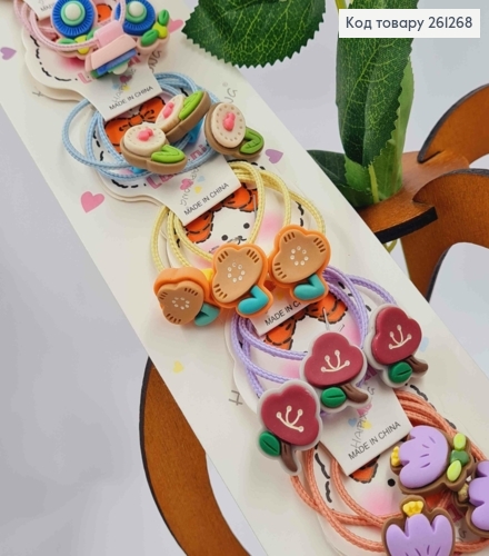 Набір дитячих резинок (30шт) ЦВІТ кактуса в асортименті, тоненькі, діаметр 3,5см 261268 фото 3