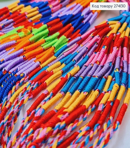Расточка-Фенечка из нитей мулине для волос, цветные, дл.28см 274080 фото 2