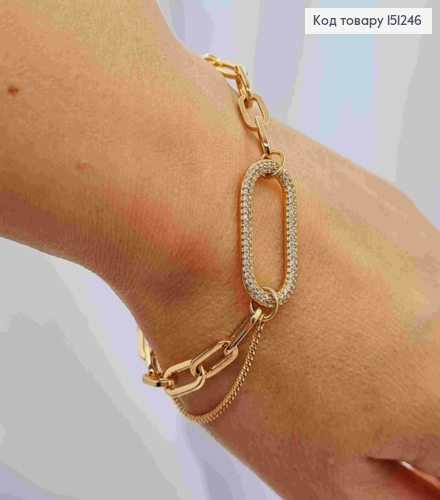 Браслет "Greatness" з Блискучими камінцями, довжина 17+3см, Xuping 18К 151246 фото 2