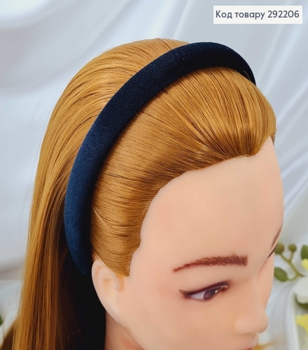 Обруч пластик, мягкий велюр, ЧЕРНЫЙ, шир.1,7см. 292206 фото 2