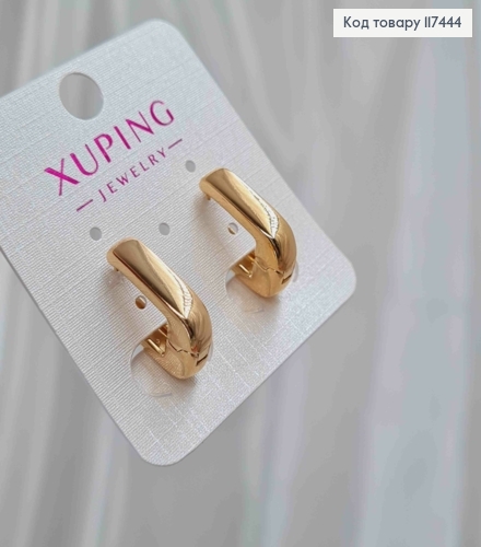 Серьги Квадратные, ширина 5мм, длина 1,8см, XUPING 18K 117444 фото 3