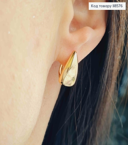Серьги "Фигурный Треугольник", 1,6см, английская застежка, Xuping 18К 118576 фото 4