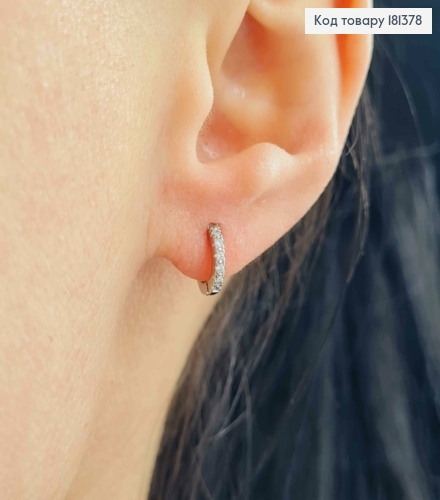 Серьги родовые, кольца 0,9см, с камешками, Xuping 181378 фото 2