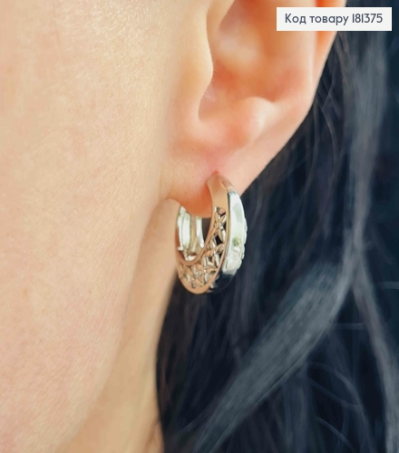 Серьги, кольца объемные, 1,8см, ажурные, шир. 5мм. Xuping 181375 фото 2