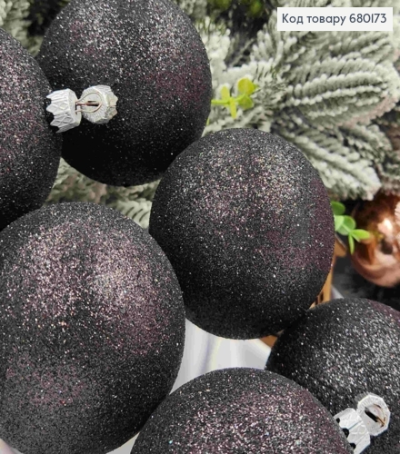 Набор шаров 80мм Блеск ЧЕРНЫЙ 6шт/уп, Украина 680173 фото 2