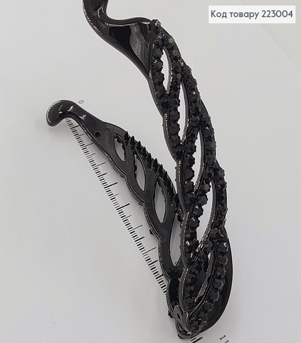 Заколка банан с черным камнем 10 см 223004 фото 2