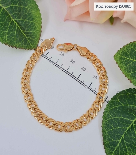 Браслет плетение двойное ромбовое, длина 19см, Xuping 18К 150885 фото 2