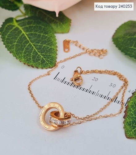 Браслет 17+5 см Римские часы "Время, проведённое вместе" с камушками, цвет золотой, Stainless Steel 240253 фото 2