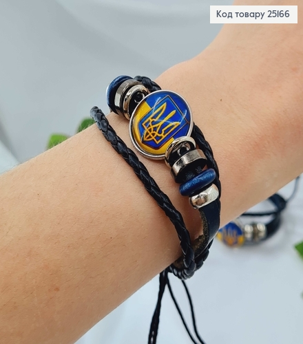 Браслет шкіряний "Герб" з регуляцією розміру 25166 фото 3