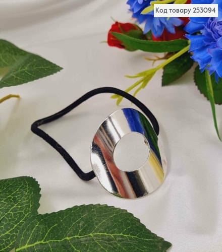 Резинка 5см на хвіст  "Кругла БРОШКА" в асорт.(золото/срібло) 253094 фото 2