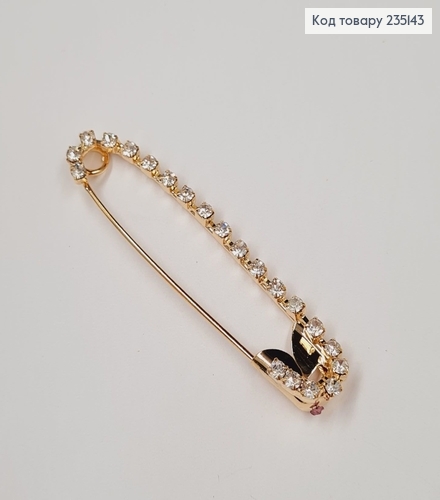 Брошка Шпилька "Звездопад" с камушками 5.5*1.2 см, золотой цвет. 235143 фото 2
