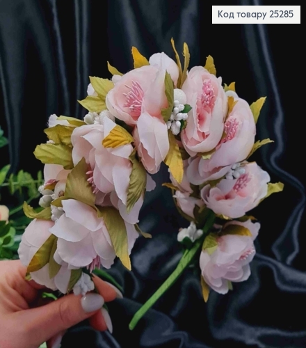 Обруч - віночок  розкішний, ТРОЯНДИ , колір - ніжно РОЖЕВИЙ, основа - метал, ручна робота, Україна 287033 фото 3