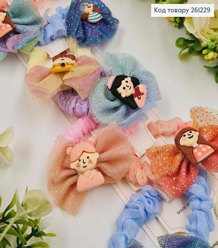 Набор детских резинок, жатка с фатином и девочками, 10 шт/наб. 261229 фото 2